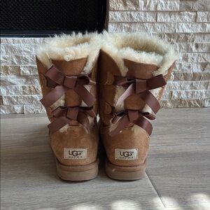 UGG Tan Suede Boots with Cream Shearling